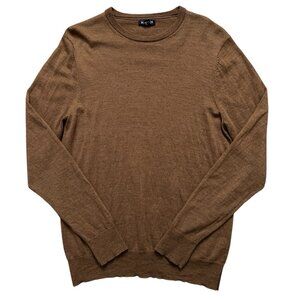 Bonobos Sweater Mens Size M Crewneck Pullover Merino Wool Standard Fit Tan Brown